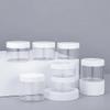LKXHarleya 10pcs Plastic Cosmetic Container, 200ml Round Refillable Transparent Jars with White Lids for Travel Storage Make Up, Eye Shadow, Nails, Jewelry and Small Accessories view 3