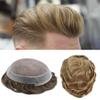 Hair Wonders Mens Toupee Hair System For Men Hairpiece Fine Monofilament Toupee For Mens Hair System French Lace Front 8x10 110% light to Medium density#2010 20# LIGHT ASH BLONDE+10% GRYE view 1
