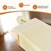 4 Sets Premium Microfiber Massage Table Sheets Set, 3 Piece Set Soft Massage Table Cover, Ultra-Light Massage Sheets Sets Include Flat Sheet, Fitted Sheet, and Fitted Face Rest Cover, Beige view 2