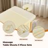 4 Sets Premium Microfiber Massage Table Sheets Set, 3 Piece Set Soft Massage Table Cover, Ultra-Light Massage Sheets Sets Include Flat Sheet, Fitted Sheet, and Fitted Face Rest Cover, Beige view 3