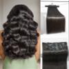 Frodio Clip Ins Hair Extensions Black: Remy Real Human Hair Pu Seamless Silk Long Straight Invisible Full Thick Virgin Brazilian Jet Black Natural Color Beauty For Women Can Be Body Wave 100g 7 Piece view 1