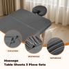 4 Sets Premium Microfiber Massage Table Sheets Set, 3 Piece Set Soft Massage Table Cover, Ultra-Light Massage Sheets Sets Include Flat Sheet, Fitted Sheet, and Fitted Face Rest Cover, Grey view 3