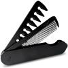 2-in-1 Men's Protable Folding Pocket Comb - Black, Fine & Wide Tooth Comb for Hair and Beard Grooming view 1