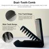 2-in-1 Men's Protable Folding Pocket Comb - Black, Fine & Wide Tooth Comb for Hair and Beard Grooming view 3
