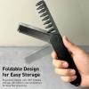 2-in-1 Men's Protable Folding Pocket Comb - Black, Fine & Wide Tooth Comb for Hair and Beard Grooming view 4