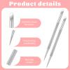 2 PCS Nail Cuticle Pusher Pen, Metal Double Ended Tools for Nails, Stainless Steel Cuticle Pusher Nail Dotting Pen, Professional Cuticles Remover Tool for Manicure Pedicure Nails Art Care Tools view 2