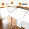4 Sets Premium Microfiber Massage Table Sheets Set, 3 Piece Set Soft Massage Table Cover, Ultra-Light Massage Sheets Sets Include Flat Sheet, Fitted Sheet, and Fitted Face Rest Cover, White view 2