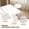 4 Sets Premium Microfiber Massage Table Sheets Set, 3 Piece Set Soft Massage Table Cover, Ultra-Light Massage Sheets Sets Include Flat Sheet, Fitted Sheet, and Fitted Face Rest Cover, White view 3