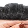 Hair Wonders Mens Toupee Hair System For Men Hairpiece Fine Monofilament Toupee For Mens Hair System French Lace Front 6x9 120% Medium light to Medium density#1B10 1B# OFF BLACK+10% GREY view 3