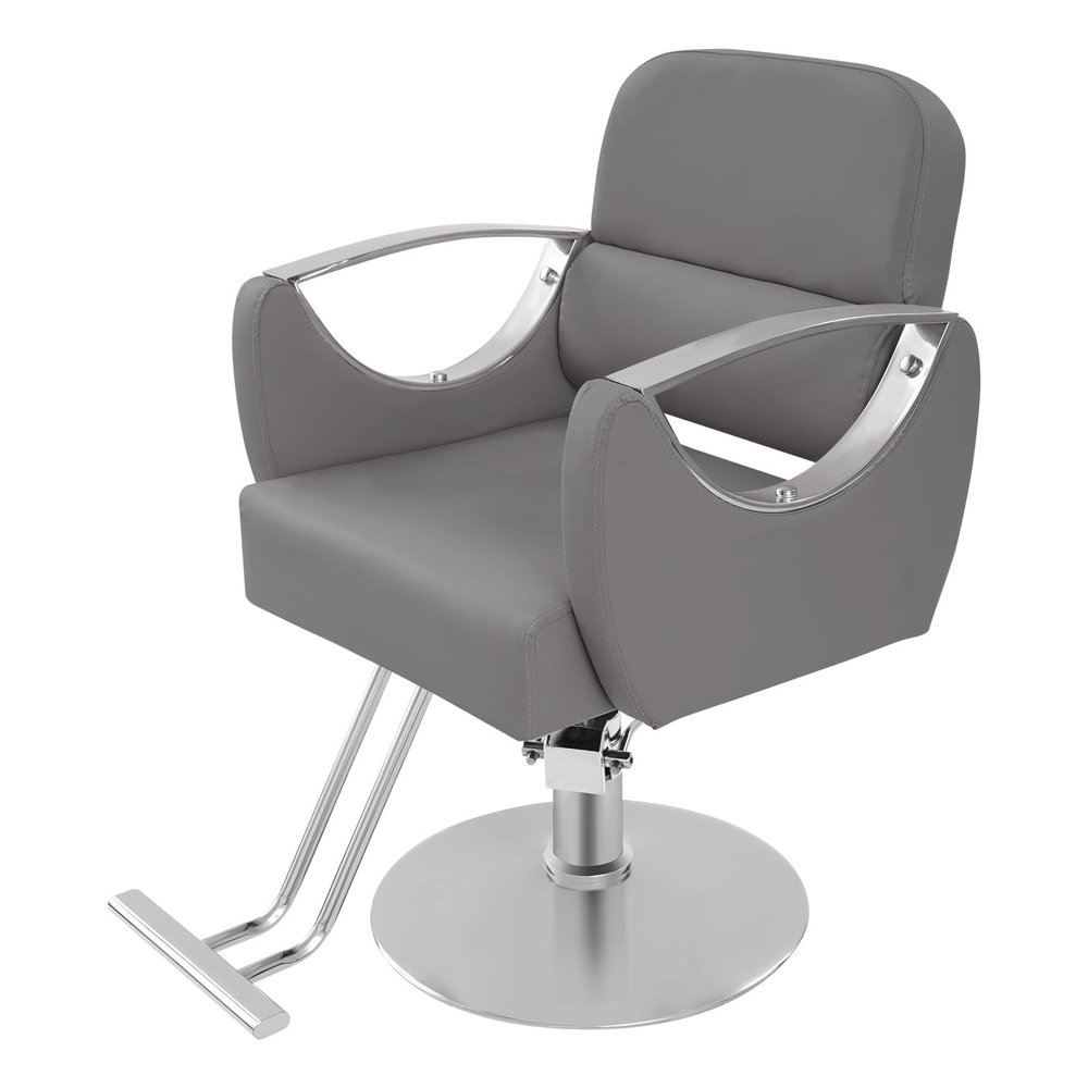 Artist Hand Salon Chair, 360 Swivel Hydraulic Barber Chair Hair Beauty Salon Equipment Barber Styling Chair Tattoo Chair Salon & Spa Chairs for Hair Stylist Women Man (GreySilver)