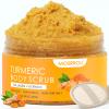 Turmeric Body Scrub Vitamin C Exfoliating Body Scrub With Collagen And Coconut Oil Body Exfoliator Dead Skin Remover Smooth And Hydrated Natural Scrub For Butt Bikini Area With Loofah view 1
