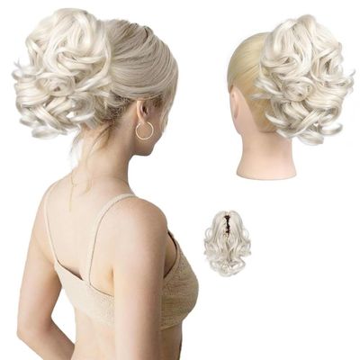 Bun, Ladies Fluffy Hair Claw Clip for Voluminous Ponytail & Bun Versatile & Stylish Hair Accessory for Women(White)