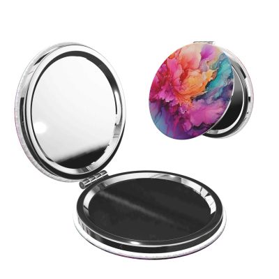 LHDGBNV Colorful Watercolor Painting Compact Mirror for Women Portable Pocket Mirror Folding Mini Mirror with 2 X 1x Magnification for Purse Travel Makeup Mirror Parties Friends Gifts