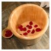 A1DFDFGOQSFG Wooden Foot Basin,Wood Foot Tub, Foot Tub Wooden Foot Basin Oak Foot Bucket, Thick Thermal Foot Bath, Wooden Foot Bath Tub with Cover, (Color : A) (A) view 3