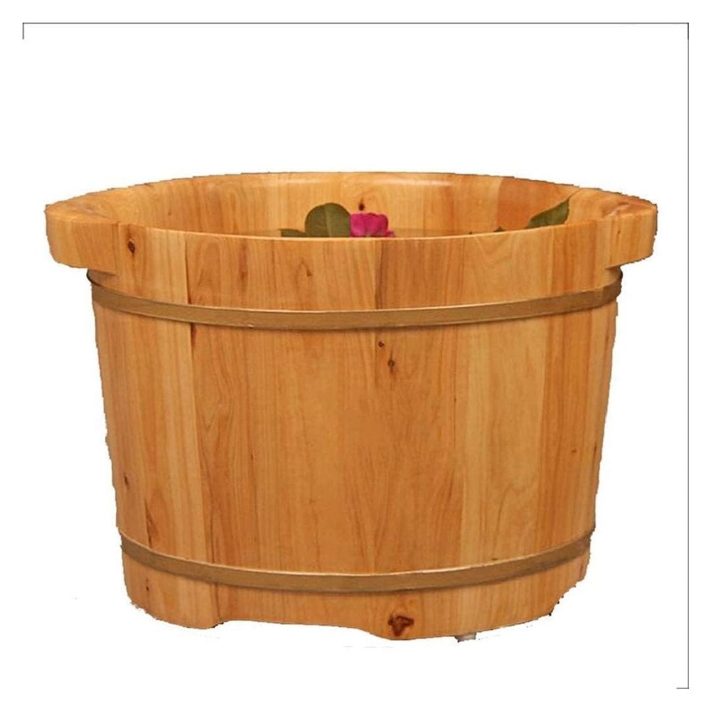 A1DFDFGOQSFG Wooden Foot Basin,Wood Foot Tub, Wooden Foot Basin Foot Tub - Wooden Foot Bath Barrel Household Foot Tub Thick Chinese Fir Wood, Green (Green)