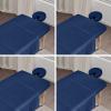 4 Sets Premium Microfiber Massage Table Sheets Set, 3 Piece Set Soft Massage Table Cover, Ultra-Light Massage Sheets Sets Include Flat Sheet, Fitted Sheet, and Fitted Face Rest Cover, Blue view 1