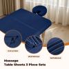 4 Sets Premium Microfiber Massage Table Sheets Set, 3 Piece Set Soft Massage Table Cover, Ultra-Light Massage Sheets Sets Include Flat Sheet, Fitted Sheet, and Fitted Face Rest Cover, Blue view 3