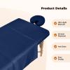 4 Sets Premium Microfiber Massage Table Sheets Set, 3 Piece Set Soft Massage Table Cover, Ultra-Light Massage Sheets Sets Include Flat Sheet, Fitted Sheet, and Fitted Face Rest Cover, Blue view 4