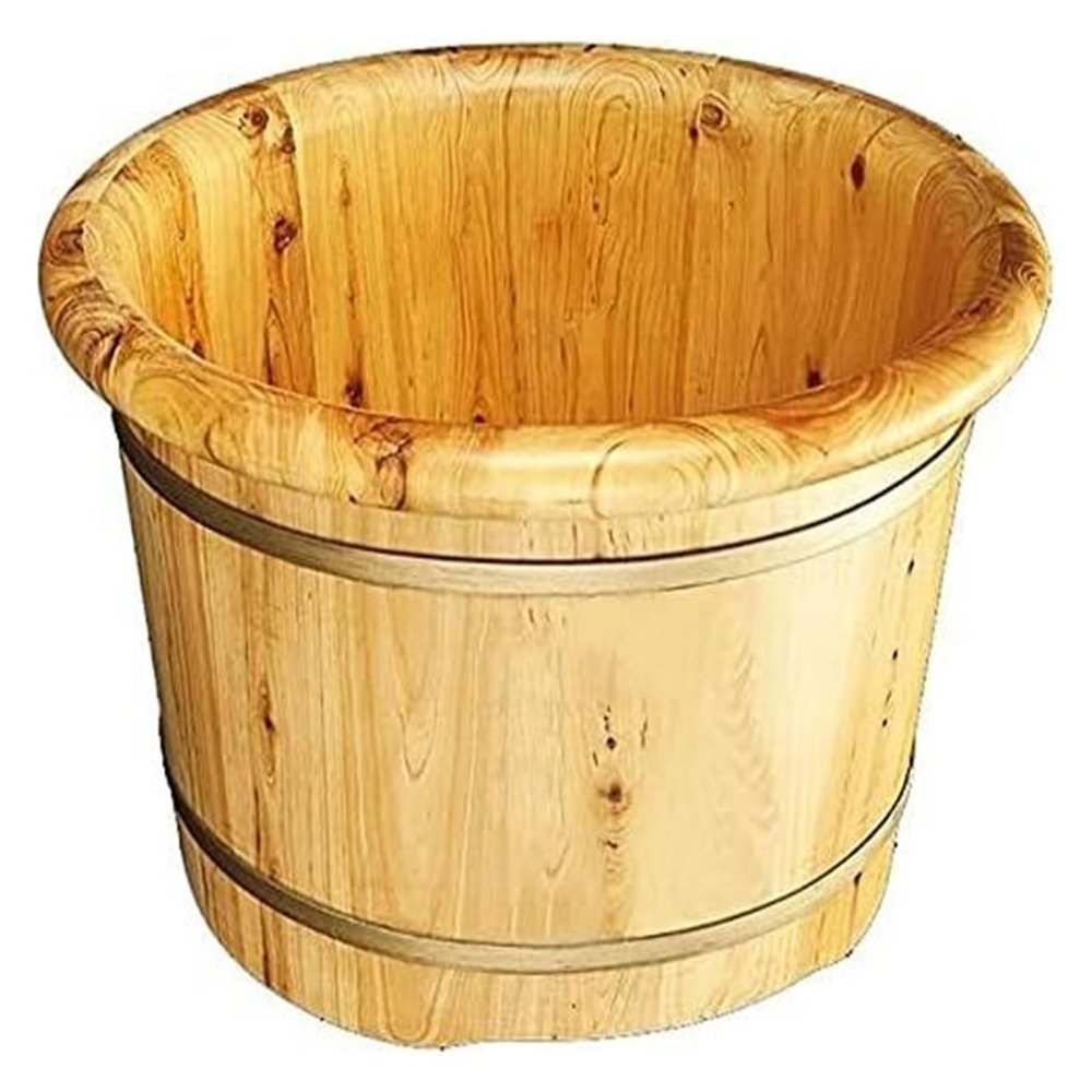 A1DFDFGOQSFG Wooden Foot Basin,Wood Foot Tub, Wooden Foot Basin Household Gift Foot Soaker Tub,Wooden Foot Soak Tub, Footbath,Cypress Wood Foot Bath Barrel, (Green)