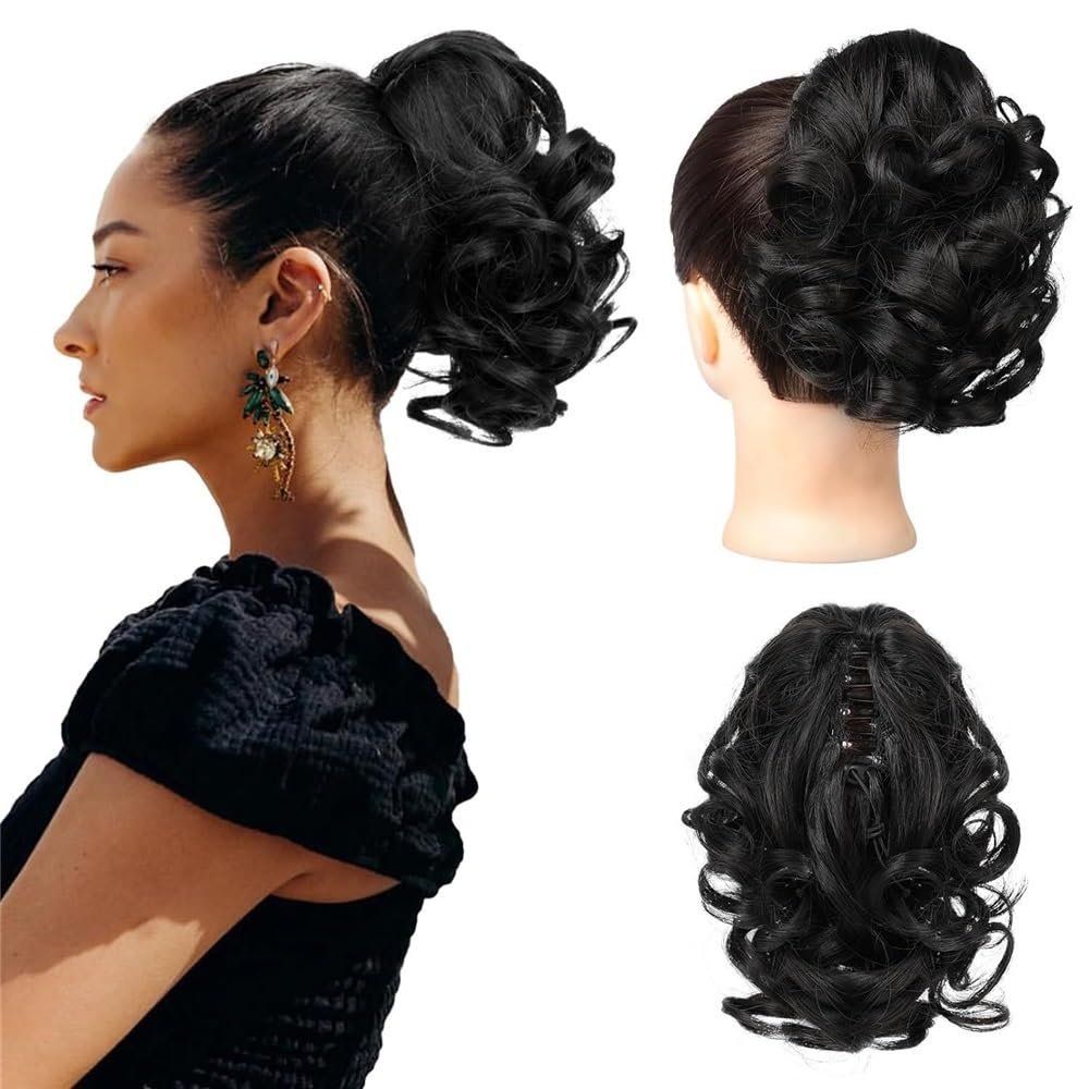 Bun, Ladies Fluffy Hair Claw Clip for Voluminous Ponytail & Bun Versatile & Stylish Hair Accessory for Women(Black)