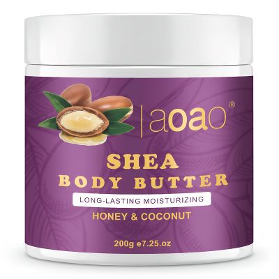 Shea Body Butter for Stretch Marks Pregnancy with Honey & Coconut - Shea Butter Body Balm & Body Butter for Pregnant Women - Hypoallergenic, Nourishing Body Moisturizer for All Skin Types, 200g/7.25oz