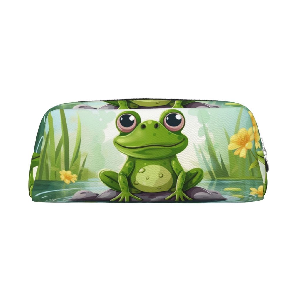 BWLHJKE Frog in a pond Makeup Bag for Women Men Travel Toiletry Bag Aesthetic Purse Pouch Large Pencil Case