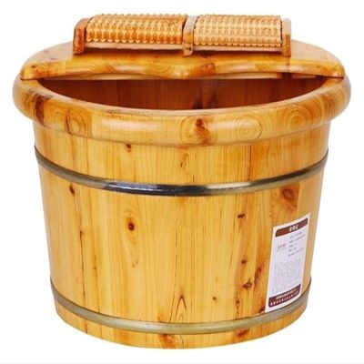 A1DFDFGOQSFG Wooden Foot Basin,Wood Foot Tub, Wooden Foot Basin Foot Bath Spa Tub,Wood Bucket for Pedicure,Foot Basin for Adults,Foot Tub for Soaking Feet, (Multi Colored)