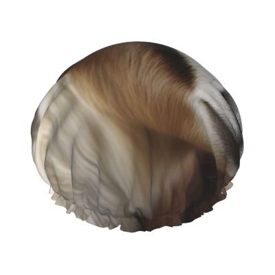 Animals Goat Shower Cap For Women Reusable Double Layers Bathing Bath Cap Hair Caps Waterproof Elastic Band Ladies Spa Salon Shower Hat Hair Caps