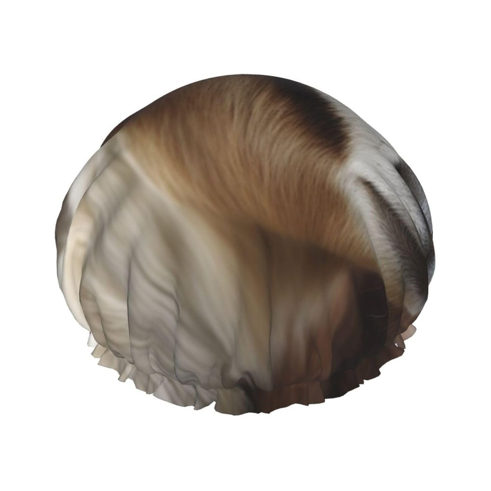 Animals Goat Shower Cap For Women Reusable Double Layers Bathing Bath Cap Hair Caps Waterproof Elastic Band Ladies Spa Salon Shower Hat Hair Caps