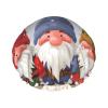 Christmas Winter Gnomes Shower Cap For Women Reusable Double Layers Bathing Bath Cap Hair Caps Waterproof Elastic Band Ladies Spa Salon Shower Hat Hair Caps view 1