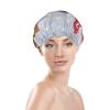 Christmas Winter Gnomes Shower Cap For Women Reusable Double Layers Bathing Bath Cap Hair Caps Waterproof Elastic Band Ladies Spa Salon Shower Hat Hair Caps view 3