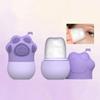 2-in-1 Facial Ice Roller and Massager Set, Paw-Shaped Scrubber, Purple, Floral Design view 2