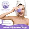 2-in-1 Facial Ice Roller and Massager Set, Paw-Shaped Scrubber, Purple, Floral Design view 3