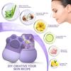 2-in-1 Facial Ice Roller and Massager Set, Paw-Shaped Scrubber, Purple, Floral Design view 4