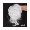 gengchang66 hair bun, Invisible Fluffy Bun Wig - Synthetic Hair Wrap with Long Ends, Easy Styling for Women(White) view 2