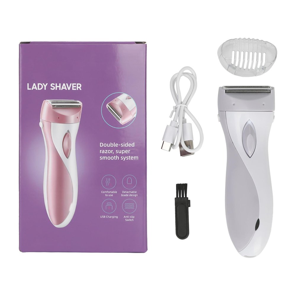 Zheararm Womens Wet & Dry Electric Shaver for Legs & Body, Portable Bikini Trimmer, Rechargeable Painless Body Razors and Facial Hair Remover for Bikini Leg Body Face Underarm