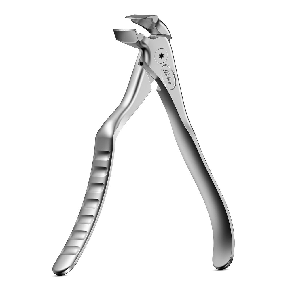 BALUCA Ergonomic Nail Clipper for Seniors - Toenail Clipper for Thick Toenails and Fingernails, Long Handle Nail Clippers with Catcher, Precision Nail Trimmer for Men and Women - Silver