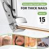 BALUCA Ergonomic Nail Clipper for Seniors - Toenail Clipper for Thick Toenails and Fingernails, Long Handle Nail Clippers with Catcher, Precision Nail Trimmer for Men and Women - Silver view 3