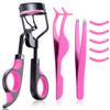 3-in-1 Professional Eyelash Curler Kit  Salon-Perfect Lashes at Home!Includes: Eyelash Curler (w/Replacement Pad), Eyebrow Tweezers & Curved Applicator Toolr  Travel-Friendly & Pain-Free (Red) view 1