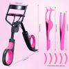 3-in-1 Professional Eyelash Curler Kit  Salon-Perfect Lashes at Home!Includes: Eyelash Curler (w/Replacement Pad), Eyebrow Tweezers & Curved Applicator Toolr  Travel-Friendly & Pain-Free (Red) view 2
