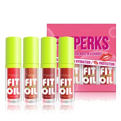 4 Colors Moisturizing Lip Oil Set, Big Brush Head Hydrating Lip Glow Oil, Shiny Moisturizing Lip Gloss, Nourishing & Non-Sticky Long Lasting Fresh Transparent Tinted Plumping Lip Oil- Set B