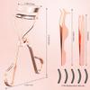 3-in-1 Professional Eyelash Curler Kit  Salon-Perfect Lashes at Home!Includes: Eyelash Curler (w/Replacement Pad), Eyebrow Tweezers & Curved Applicator Toolr  Travel-Friendly & Pain-Free (Rosegold) view 2