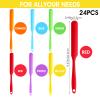 24pcs Jar Spatula,Silicone Jar Scraper with Long Handle,Jam Spreader Cake Cream Butter Spatulas, Silicone Spatula Waxing Applicator for Home Salon Body Use view 2