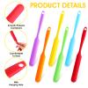 24pcs Jar Spatula,Silicone Jar Scraper with Long Handle,Jam Spreader Cake Cream Butter Spatulas, Silicone Spatula Waxing Applicator for Home Salon Body Use view 3