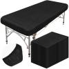 Mixweer 30 Pcs Oilproof and Waterproof Massage Table Sheets Fitted Spa 39 x 87 Inches Bed Cover Disposable Protective Sheets for Beauty Salon Skincare (Black) view 1
