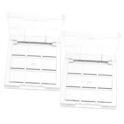 WOONEKY 2pcs Empty Eyeshadow Box Jar Eyeshadow Palette Portable Blush Holding Plate for Makeup Organization