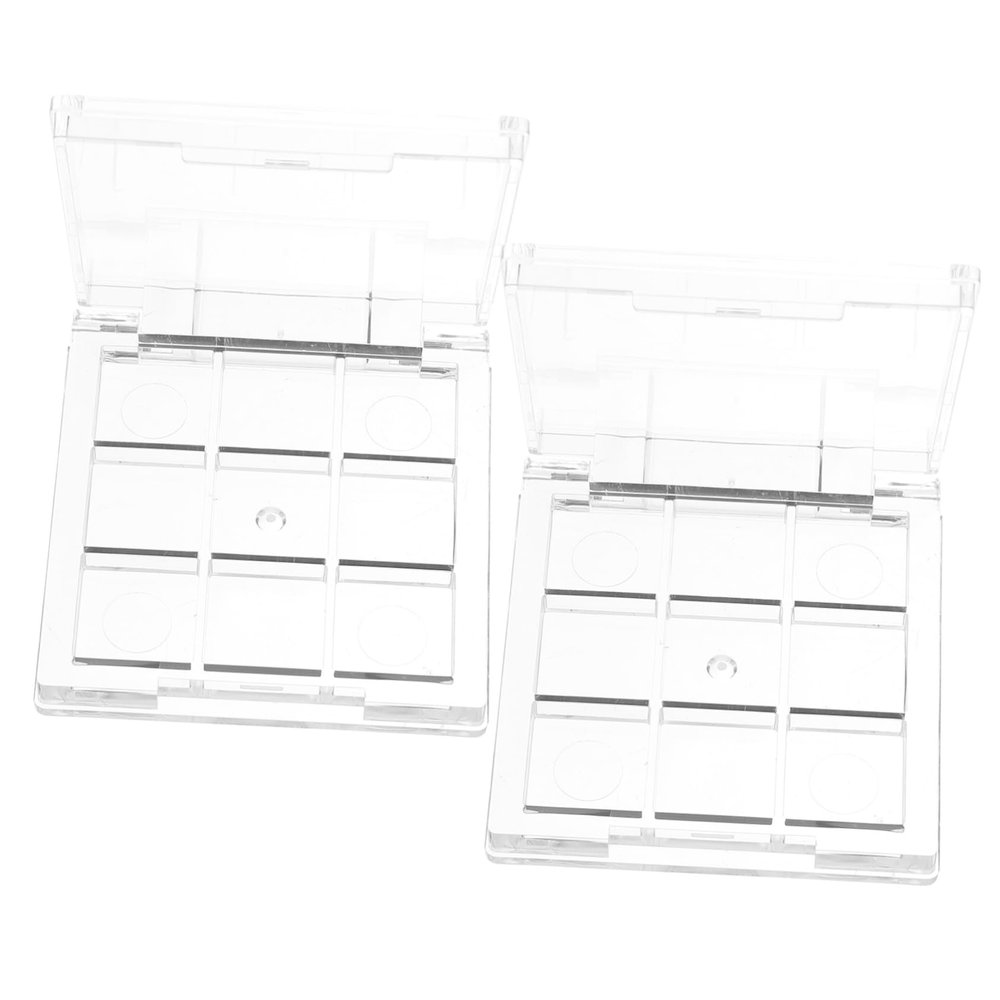 WOONEKY 2pcs Empty Eyeshadow Box Jar Eyeshadow Palette Portable Blush Holding Plate for Makeup Organization