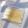 100PCS Disposable Crystal Lip Brushes - Premium Gold Lip Gloss Applicator Wands with Soft Cotton Tips, Portable Makeup Tools for Lipstick/Gloss Application view 2