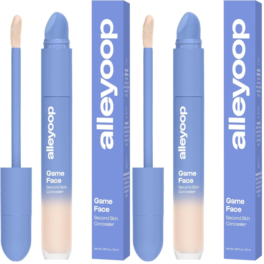 Alleyoop Game Face Concealer Makeup, Lightweight to Medium Buildable Coverage Under Eye Concealer, For Blemishes, Crease-proof and Hydrating with Aloe Stem Cell, Smooth Second Skin Finish - Superstar