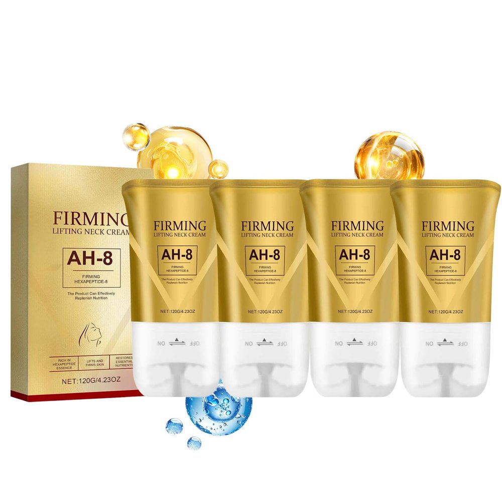 AEEHFENG New Ah-8 Firming Neck Cream, Advanced Neck Firming and Tightening Cream, Neck Firming Cream Tightening Lifting Sagging Skin, Natural Ingredients for All Skin Types (4 Pack)